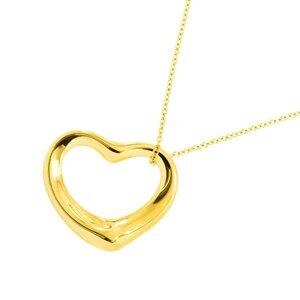 TIFFANY Co. Open Heart Necklace 18K Yellow Gold 750 90282329